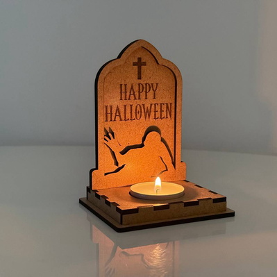 萬聖節墓碑燭台 - 殭屍燈籠 - LaserCutano - 004