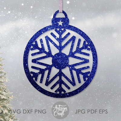 雷射切割聖誕飾品向量，雪花飾品 - Artisan Craft - 004