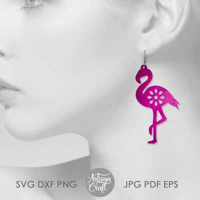 火烈鳥耳環和吊墜激光切割文件包 - Artisan Craft - 005