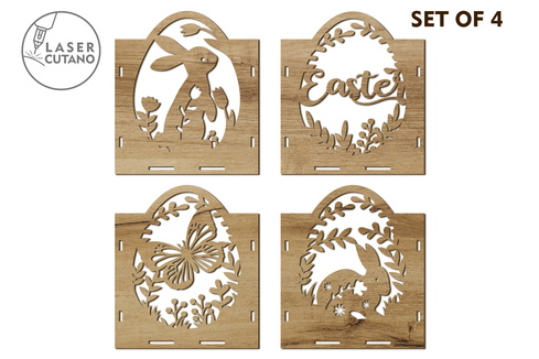 Easter Candle Holder, Lantern Bundle, Wooden Easter Decor Easter Candle Holder, Lantern Bundle, Wooden Easter Decor - LaserCutano - 001