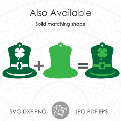 St Patrick's day earrings, leprechaun hat, SVG cut file - Artisan Craft - 003