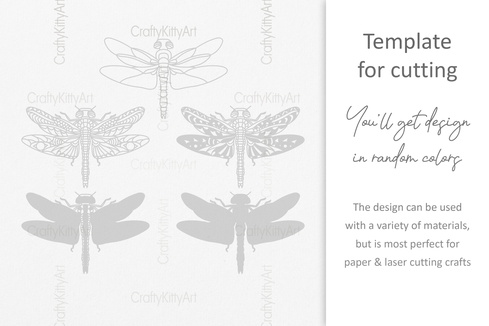Dragonfly, Mandala Dragonfly, 3D layered SVG DXF PNG files Dragonfly, Mandala Dragonfly, 3D layered SVG DXF PNG files - CraftyKittyArt - 001
