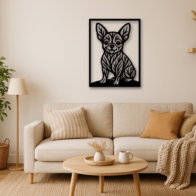 Chihuahua Laser SVG, Cute Dog Laser Cut, Pet Lover Design - HappyDesignStudio - 002