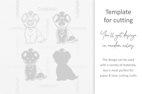 Yorkshire Terrier, Yorkie Dog, 3D layered SVG DXF PNG files Yorkshire Terrier, Yorkie Dog, 3D layered SVG DXF PNG files - CraftyKittyArt - 001