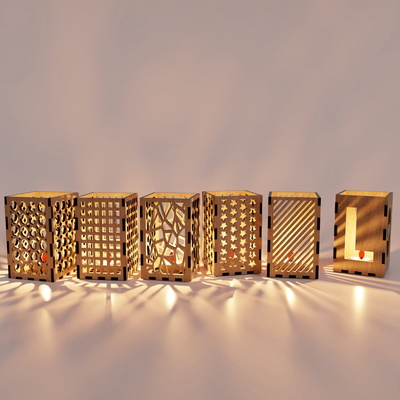 6 種現代雷射切割檯燈設計 - 雷射切割專業版 - 003