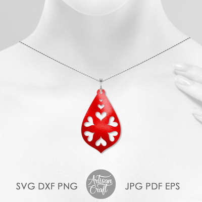 淚珠耳環 svg，雷射切割文件，耳環 svg - Artisan Craft - 004