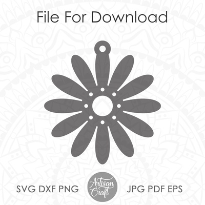 雛菊耳環切割文件用於製作花朵首飾 - Artisan Craft - 004