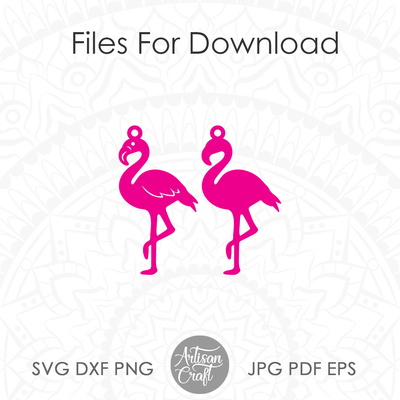 火烈鳥耳環 svg，火烈鳥飾品 - Artisan Craft - 005