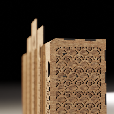 雷射切割葡萄酒盒/帶滑蓋的葡萄酒瓶盒 - 雷射切割專業版 - 005