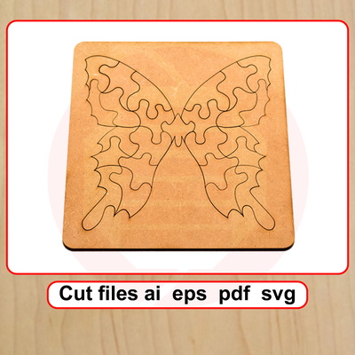 雷射切割 svg 蝴蝶拼圖向量模板 diy 工藝品