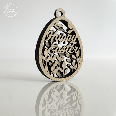 復活節快樂裝飾標籤 - LaserCutano - 005