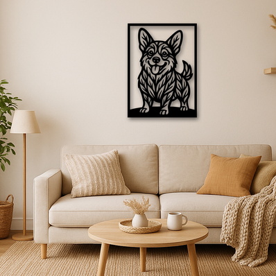 Corgi Laser SVG, Cute Dog Laser Cut, Pet Lover Design - HappyDesignStudio - 002