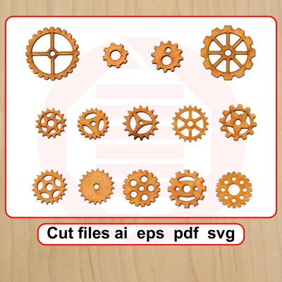 Laser cut SVG Cogwheel Mechannical gears template diy crafts - Daniel San - 001
