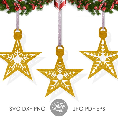 星形裝飾 svg、聖誕裝飾、雪花設計 - Artisan Craft - 002