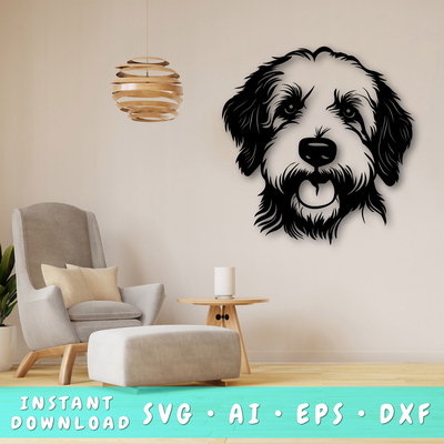 Goldendoodle Laser SVG - HappyDesignStudio - 001