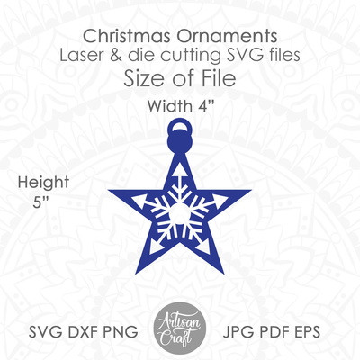 星形裝飾 svg、聖誕裝飾、雪花設計 - Artisan Craft - 006