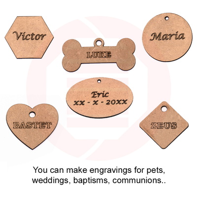 Laser cut Name tag Dog tag Pet tag Wedding names decor diy - Daniel San - 002