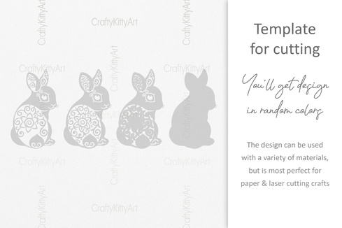 Easter Bunny, Floral Rabbit, 3D layered SVG DXF PNG files Easter Bunny, Floral Rabbit, 3D layered SVG DXF PNG files - CraftyKittyArt - 001