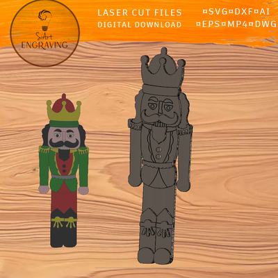 聖誕胡桃鉗雷射切割文件 - SiArt - 001