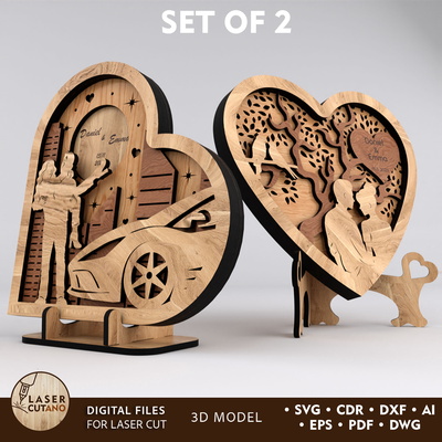心形情人節裝飾 - LaserCutano - 001