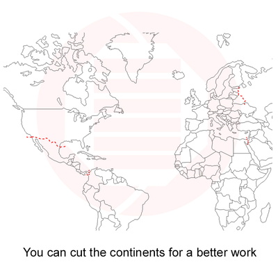 雷射切割世界國家地圖向量模板 mdf 木材 - Daniel San - 004