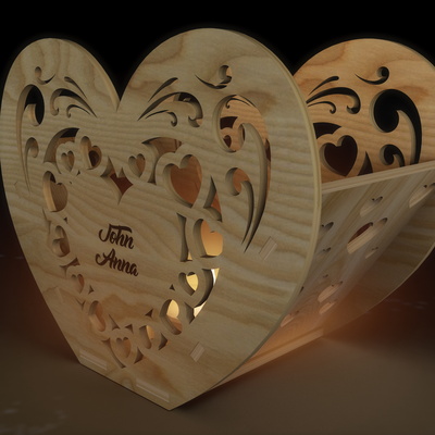 情人節心形燭台組 - LaserCutano - 003
