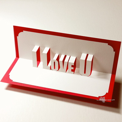 立體文字卡片-I Love U - 葉子紙業 - 001