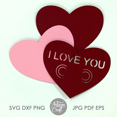 錢卡模板，心型 svg，情人節錢卡 - Artisan Craft - 004