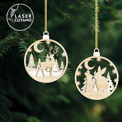 CHRISTMAS Ornament Laser Cut Bundle - LaserCutano - 003