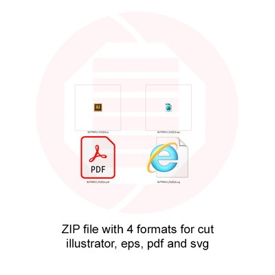 雷射切割 svg 蝴蝶拼圖向量模板 diy 工藝品 - Daniel San - 004