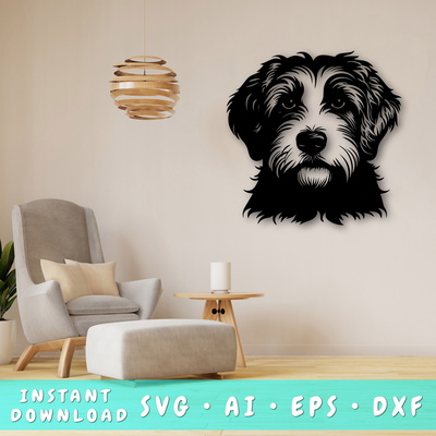 Aussiedoodle Laser SVG  - HappyDesignStudio - 001