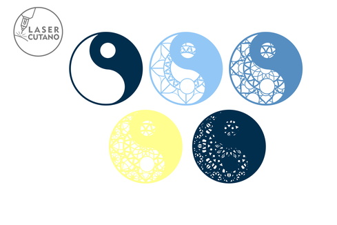 曼陀羅陰陽激光切割模板 曼陀羅陰陽激光切割模板 - LaserCutano - 001