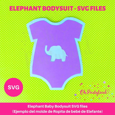 Elephant Baby Bodysuit SVG files - Ohpartyland - 001