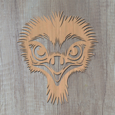 Emu Laser SVG Cut File, Emu Glowforge File, Emu DXF - HappyDesignStudio - 002