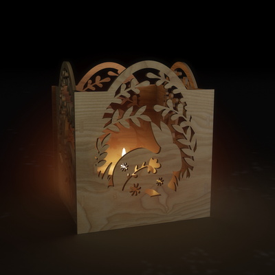 Easter Candle Holder, Lantern Bundle, Wooden Easter Decor - LaserCutano - 005