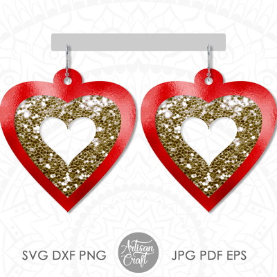 心型耳環 svg，情人耳環 svg - Artisan Craft - 004