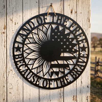 Land of the Free Because of the Brave Laser SVG - HappyDesignStudio - 002