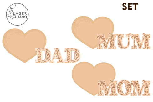媽媽和爸爸相框 媽媽和爸爸相框 - LaserCutano - 002