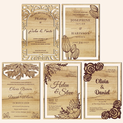 五張婚禮邀請函 - LaserCutano - 001