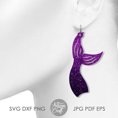 Mermaid tail earrings for cutting with laser  - Artisan Craft - 002
