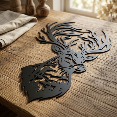 Deer Hunting Metal Wall Art SVG | Plasma Cut Deer - HappyDesignStudio - 003