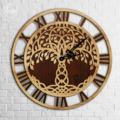 Tree of Life Wall Clock - LaserCutano - 002
