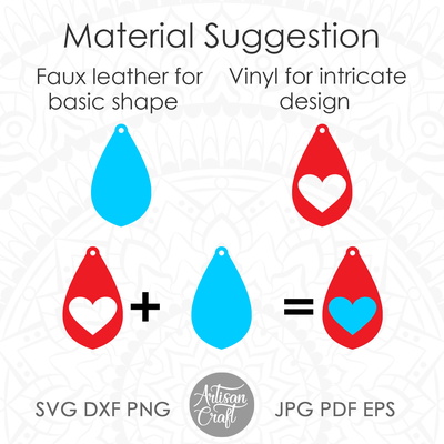 條形耳環 |心形耳環 svg - Artisan Craft - 002