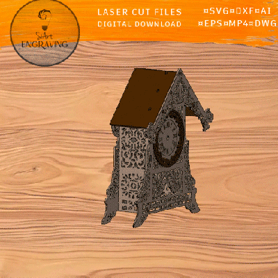 桌面時鐘雷射切割文件 - SiArt - 002