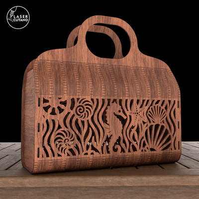 Beach Bag with Marine Life Design - LaserCutano - 002