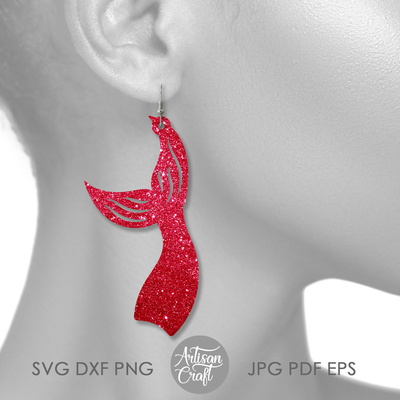 Mermaid tail earrings for cutting with laser  - Artisan Craft - 004