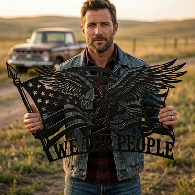 We The People Eagle Laser SVG - HappyDesignStudio - 004