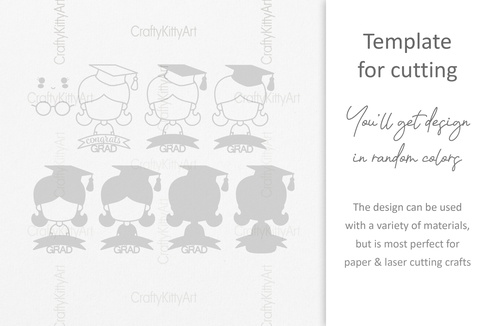 恭喜畢業,畢業快樂的女孩 3d 分層 svg dxf png 恭喜畢業,畢業快樂的女孩 3d 分層 svg dxf png - CraftyKittyArt - 001