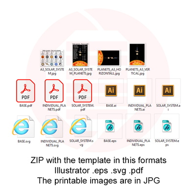 Laser cut SVG template Solar System puzzle school supplies - Daniel San - 008