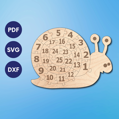 Snail numbers puzzle for kids